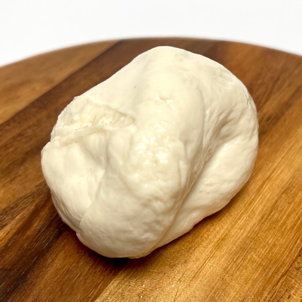 Top view of mozzarella-alternative vegan cheese by Dreamfarm