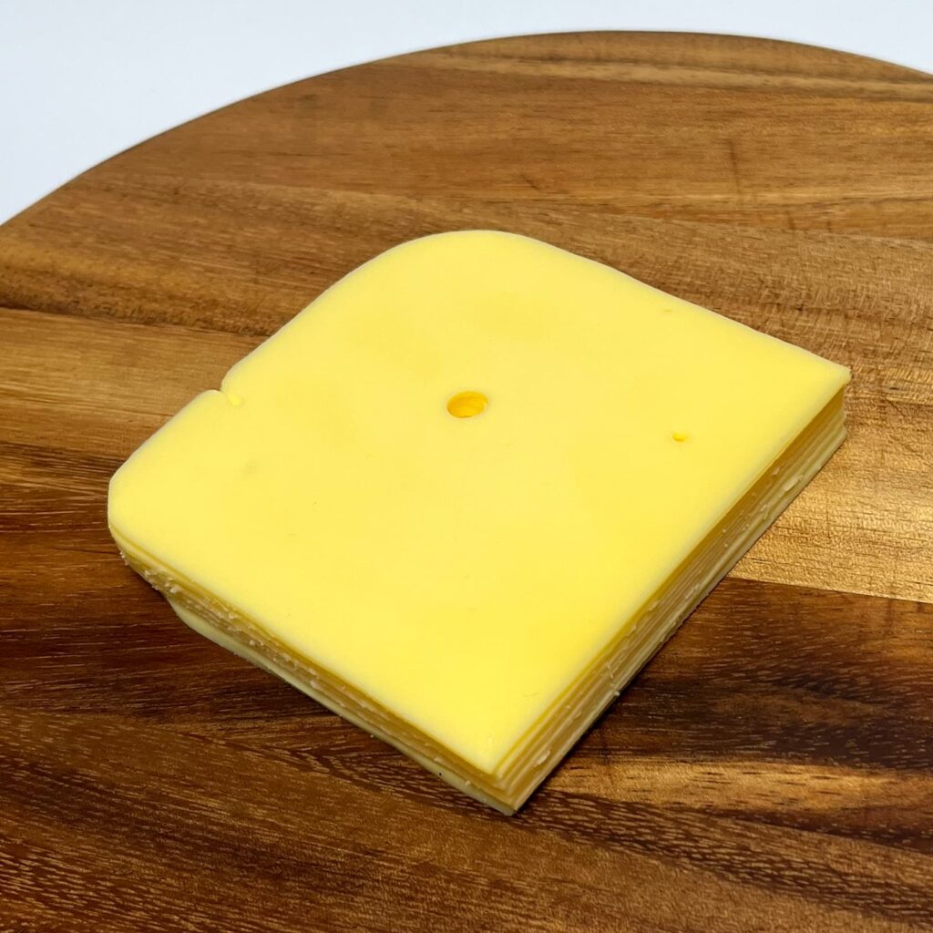 Top view of a straight stack of Original slices vegan cheese by Violife