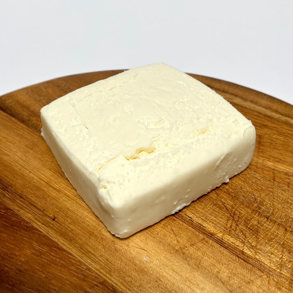 Top view of Sheese Greek Style vegan cheese by Bute Island