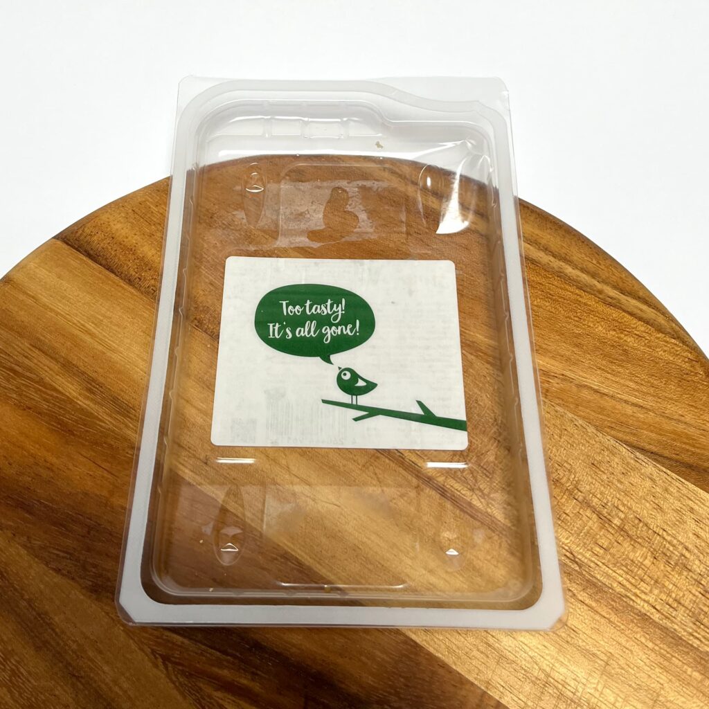 Empty packaging of Intense gourmet slices vegan cheese by Simply V