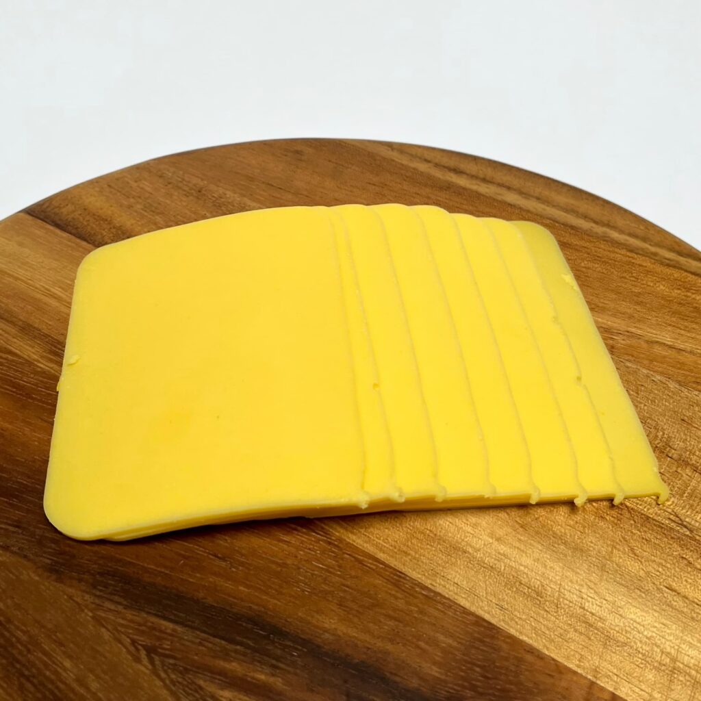 Top view of Intense gourmet slices vegan cheese by Simply V