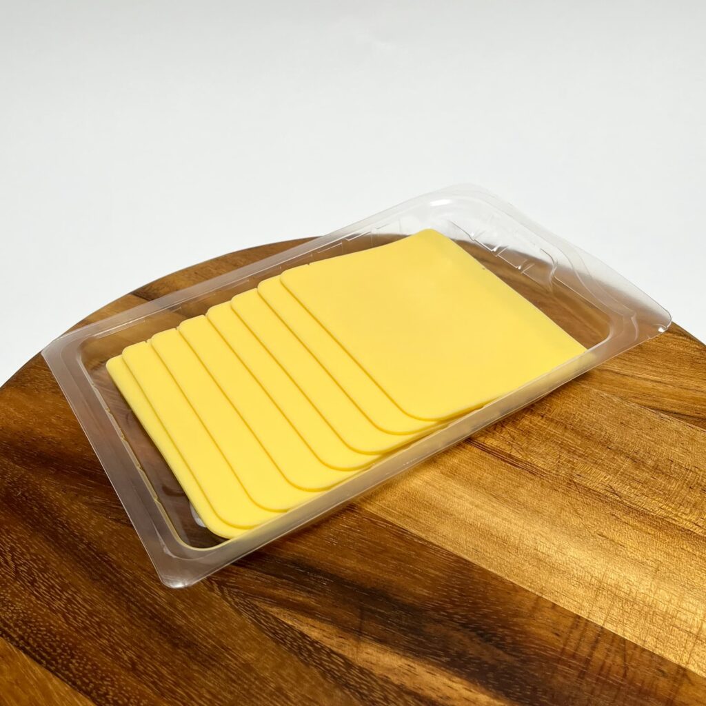 Opened packaging of Mild slices vegan cheese by Simply V